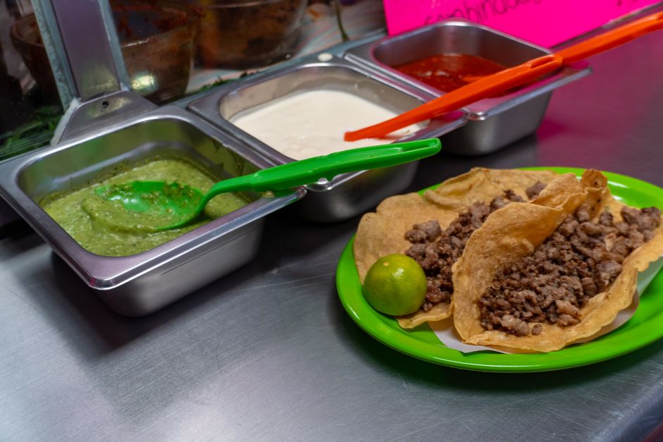Fresh salsas, limes and cilantro